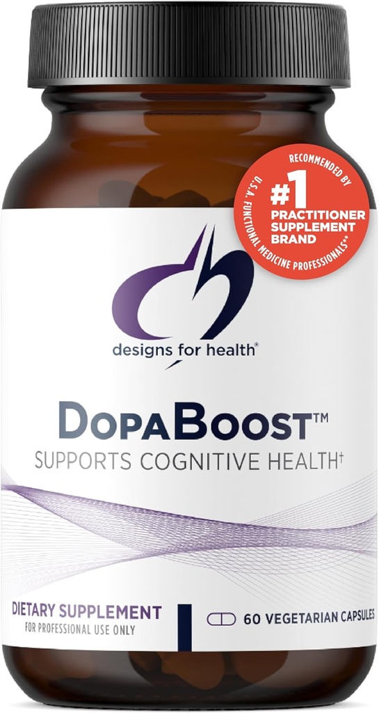 Designs for Health DopaBoost - Γνωστική + Υποστήριξη Mood - Acetyl-L-Tyrosine, Mucuna Extract, Βιταμίνη B6 - Vegan (60 Κάψουλες)
