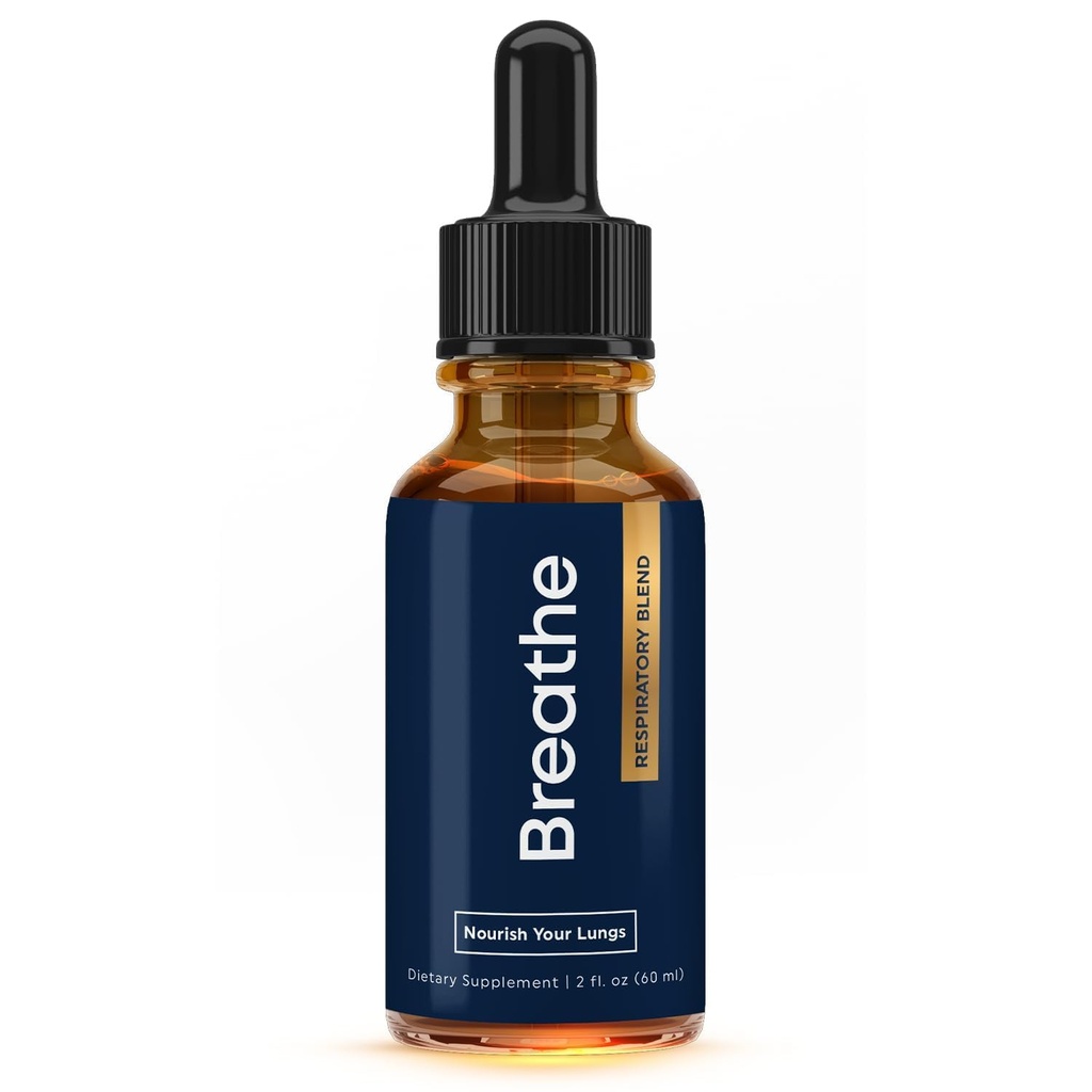 BREATHE 8-IN-1 Mullein Drops for Lungs & Airways 2 fl.oz. - Peppermint, Thyme, & Mullein Leaf Extract - Lung Detox για Καπνιστές - Διαλύστε Mucus & Breap Clear-GMO-Free & Made in USA- 2 month providation