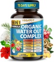 VEGATOT Organic Water Out Complex - 14-σε-1 Formula - με Dandelion Uva Ursi Horsetail Καλαμπόκι μεταξιού Passley Nattle Hibiscus Ginger