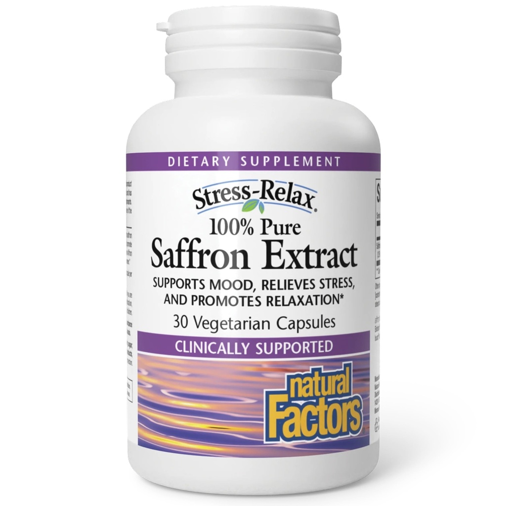 Φυσικοί Παράγοντες Εκχύλισμα Saffron Stress- Relax 28 mg, 30 Κάψουλες Χορτοφαγικής