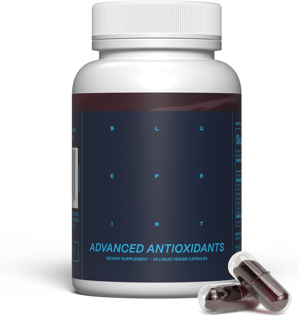 Blueprint Bryan Johnson Advanced Antioxidant Supplement – Lutein, Zeaxanthin, Lycopene, Vitamin K1, K2 – Vegan Κάψουλες για Όραμα, Οστών & Καρδιάς Υποστήριξη – Ενημερωμένη Formula of Essential Softgels