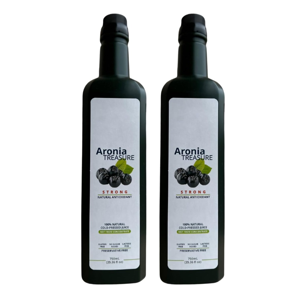 [2 x Aronia Treasure] 100% Aronia (Chokeberry) Berry Juice: 1 μήνας προμήθεια, 1 βολή ανά ημέρα