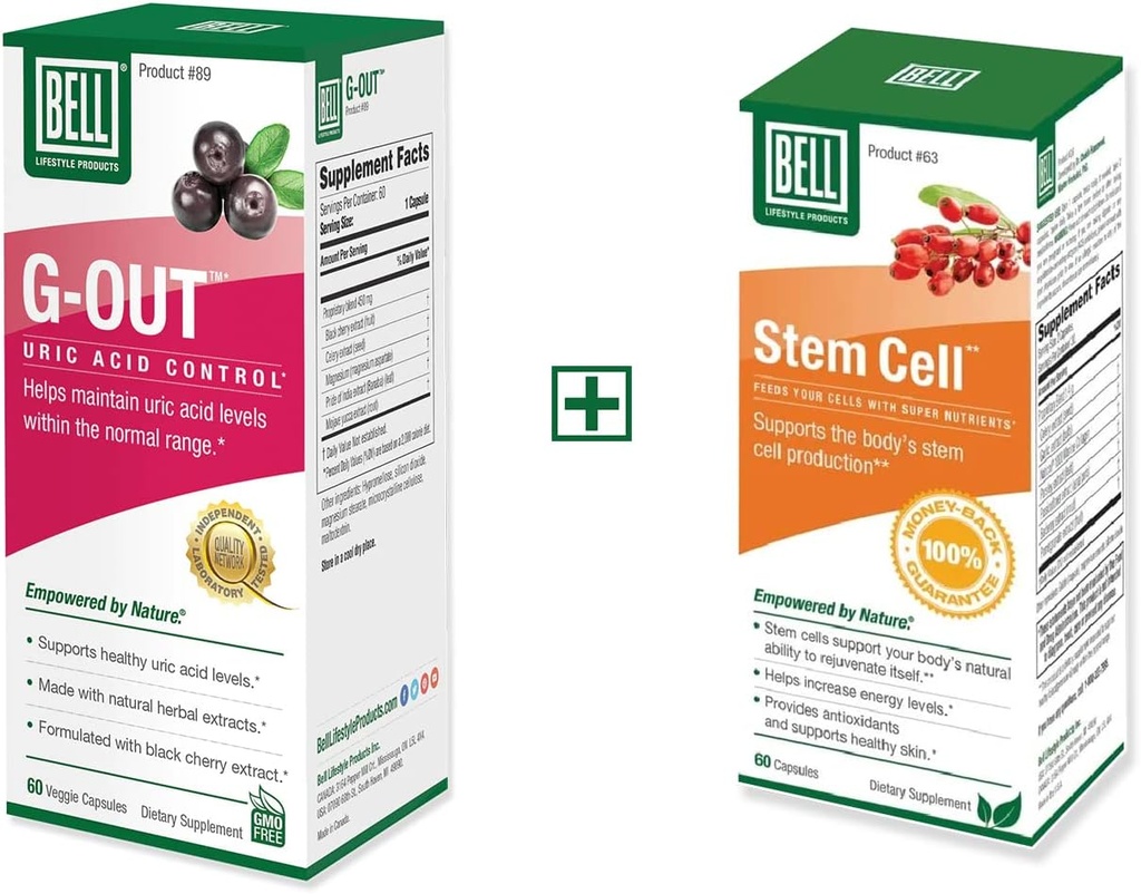 Bell Bundle - Συμπληρώματα βλαστικών κυττάρων & G-Out Uric Acid Cleanse - 25 Χρόνια σε όλο τον κόσμο, Πουλήθηκε άμεσα από τον κατασκευαστή