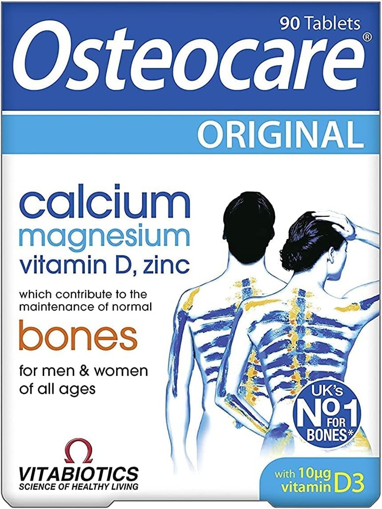 Vitabiotics Osteocare Calcium 800mg με Βιταμίνη D3, Μαγνήσιο και Ψευδάργυρο - Υγεία των οστών και Ανοσία Πολυβιταμίνη συμπλήρωμα για άνδρες και γυναίκες - 90 δισκία