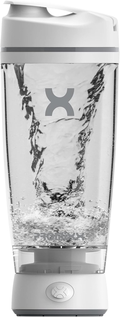Promixx αρχικό μπουκάλι shakeer - Μπαταρία-powered for Smooth Protein Shakes - BPA Free, 20oz Κύπελλο (White)
