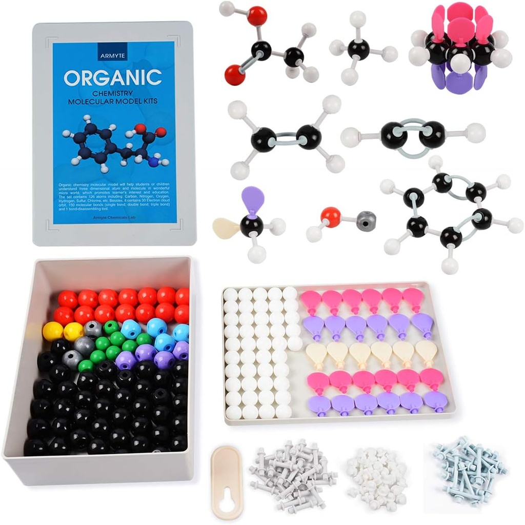 Organic Chemistry Model Kit (307 PCS) – Armyte Chemistry Molecular Model for Teach Student and Young People Academic Chemistry Education, Pack with Atoms, Bonds, Electron Orbital (Χρώμα)