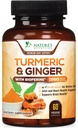 Turmeric Curcumin Supplement 1950mg - 95% Κουρκουμινοειδή με Βιολογικό Κουρκουμερικό & Τζίντζερ, BioPerine Μαύρο Πιπέρι για Καλύτερη Απορρόφηση, Vegan Κοινή Υποστήριξη της Φύσης, Μη-ΓΤΟ, Εμφιαλωμένο στις ΗΠΑ - 60 Κάψουλες