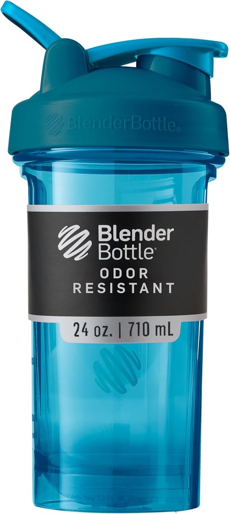 BlenderBottle Shaker μπουκάλι Pro Series Ιδανικό για πρωτεϊνικές ανακινήσεις και προ προπόνηση, 24 Ounce, Ocean Blue