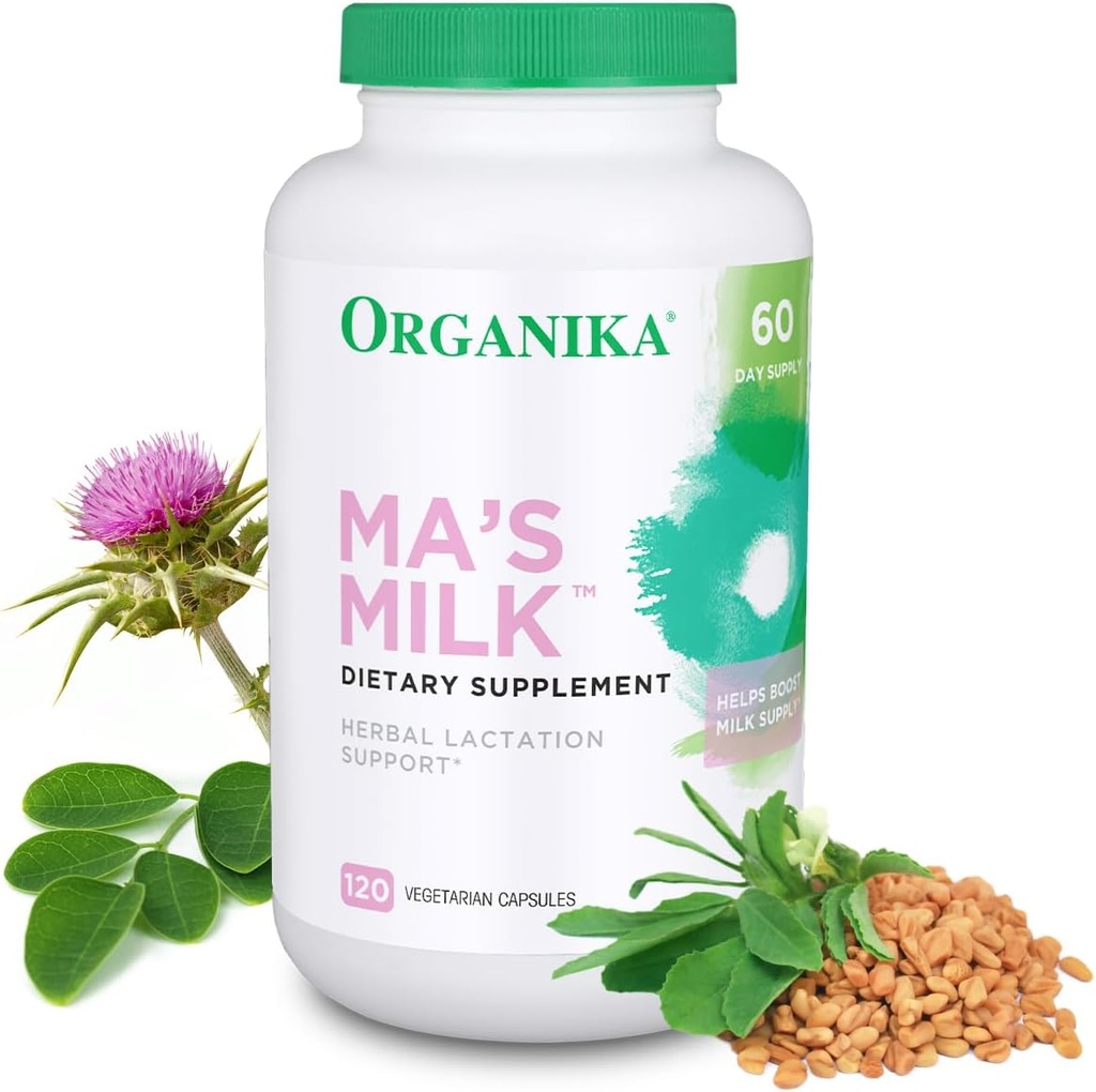 Organika Ma's Milk Herbal Lactation Supplement (120 Caps): Παραδοσιακός Θηλασμός Απαραίτητα για Αιώνες - Ευλογημένη Θηλυκή, Φενουτσίτσα, Μορίνγκα - Υποστήριξη Γαλουχίας για την αύξηση της προσφοράς γάλακτος