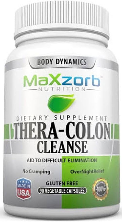 MaXzorb Διατροφή Maxzorb Thera-Colon Cleanse: Ευγενική Πειθαρχική Υποστήριξη για ένα Υγιέστερο, Ισορροπημένο τρόπο ζωής - 90 Κάψουλες