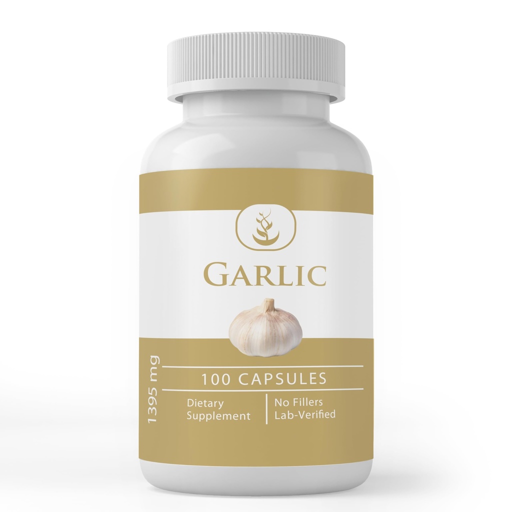 Pure Original Ingredients Garlic Capsules, (100 Capsules) Always Pure, No Additives Or Fillers, Lab Verified