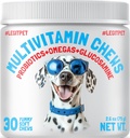 LEGITPET Dog Vitamins - 30 πολυβιταμίνες Chews w/Glucosamine Chondroitin, Probiotics Digestive Enzymes and Omegas - Συμπλήρωμα για τη συνολική υγεία - Κοινή υποστήριξη, ανοσοποιητική υγεία, δέρμα και καρδιά υγεία