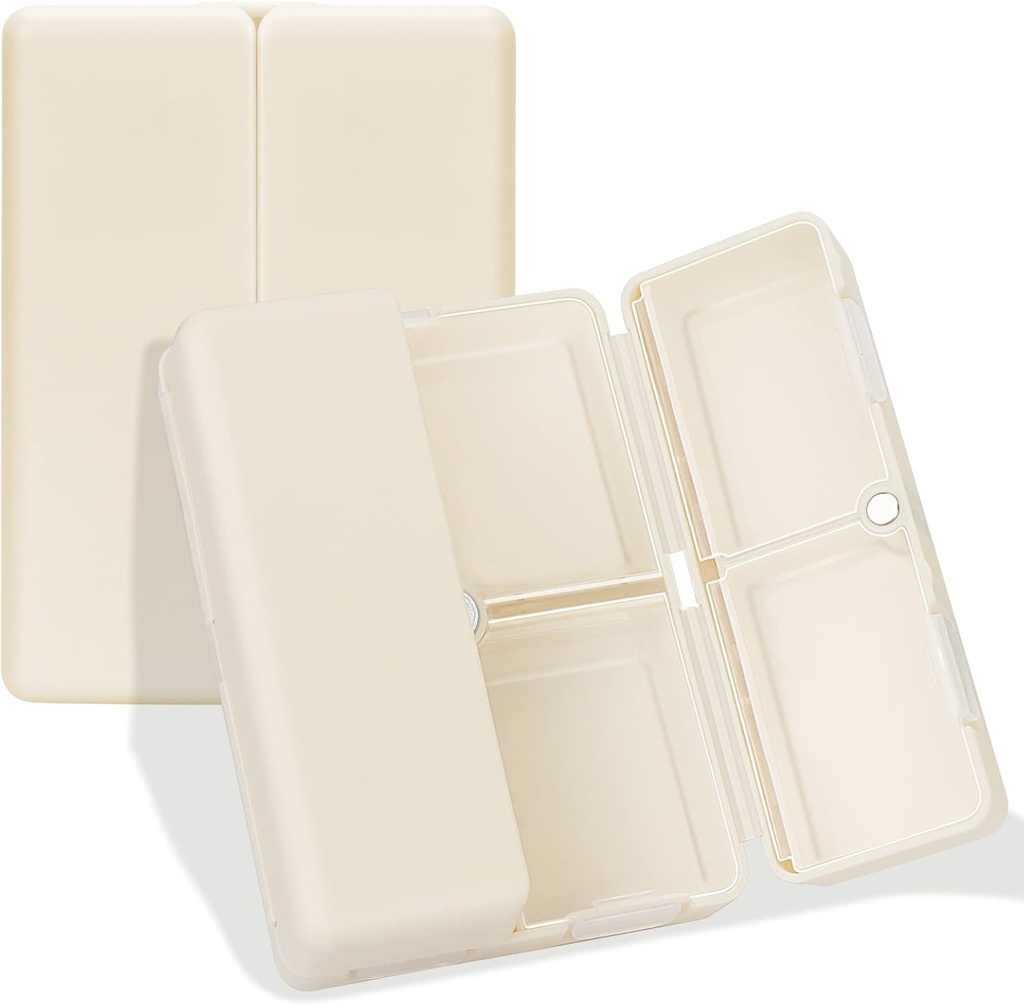 FYY Daily Pill Organizer, 7 διαμερίσματα Φορητό χάπι υπόθεση Travel Pill Organizer, [Folding Design] Κουτί χάπι για το πορτοφόλι τσέπης για να κρατήσει βιταμίνες, Cod λάδι ήπατος, συμπληρώματα και φαρμακευτική αγωγή-λευκό