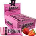 Braven Bar Strawberry Energy Bars (1,59 oz, πακέτο των 20) – Ενεργειακά μάσημα με 5g πρωτεΐνη – On-the-Go Ενεργειακά σνακ για τρέξιμο, πεζοπορία, και Αθλητισμός - Χωρίς γλουτένη σνακ για διαρκή ενίσχυση ενέργειας