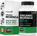 Renew Actives Moringa Leaf Supplement 800MG ανά 2 κάψουλες- Antioxidant-Rich Moringa Oleifera - Προάγει την Καλή Υγεία & Ευεξία - Εύκολη Κατάποση - Κατασκευάζεται στον Καναδά - 120 κάψουλες