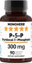 MONOHERB Πυριδοξάλη 5- Φωσφάτη 300 mg - 90 Κάψουλες χορτοφάγων - P5P Ενεργοποιημένη Βιταμίνη Β6 - Εξαιρετικά βιοδιαθέσιμη