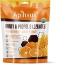 Μέλι και Propolis Lozenges Πορτοκαλί Γεύση, φρεσκάδα αναπνοή - Καταπραΰνει ένα λαρύγγι - ανοσοποιητική υποστήριξη με βιταμίνη C, βιταμίνη D και ψευδάργυρο, 20 Count