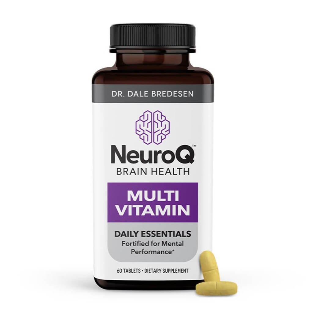 LifeSeasons NeuroQ Daily Essentials Multivitamin - Ενισχυμένη Ψυχική Απόδοση & Συνολική Ευεξία - Βελτίωση Μνήμης & Εστίασης - B-Complex, Βιταμίνη D, Folate, CoQ10, Pantothenic Acid & More - 60 Κάψουλες