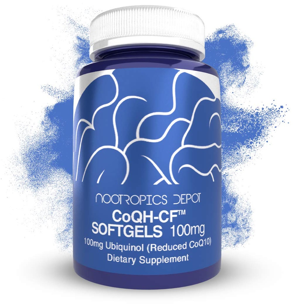 Nootropics Depot Ubiquinol CoQH-CF Softgels | 100mg Ubiquinol Supplement | 30 Count | Reduced CoQ10