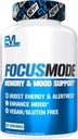 Evlution Mental Energy and Focus Supplement for Adults - Nootropics Brain Support Supplement with Caffeine L Theanine Alpha GPC and Huperzine A Nutrition Focus Pills for Contended Peak Performance