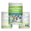 Pet Wellbeing Ultimate Probiotic 9 Strains for Dogs & Cats - Υποστηρίζει το έντερο μικροβιόμετρο και την πέψη, φροντίδα ανοσοποιητικού συστήματος, ούρα Φυλλαδική υγεία, FOS, 2,5 δισεκατομμύρια CFU - 11,29 oz (320 g) σκόνη