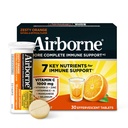 Airborne 1000mg Βιταμίνη C + Ζάχαρη ψευδαργύρου Δωρεάν πολυβιταμίνη Ανοσοποιητική υποστήριξη Αναβράζοντα Fizzy δισκία ποτών, Zesty Πορτοκαλί Γεύση με Ισχυρές Αντιοξειδωτικές Βιταμίνες A C & E, 30 δισκία
