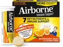 Airborne 1000mg Βιταμίνη C με βιταμίνη D & ψευδάργυρο, συμπλήρωμα υποστήριξης ανοσοποιητικής ζάχαρης χωρίς πολυβιταμίνη, αντιοξειδωτικές βιταμίνες A C & βιταμίνη E, 30 αναβράζοντα δισκία, Zesty γεύση πορτοκαλιού