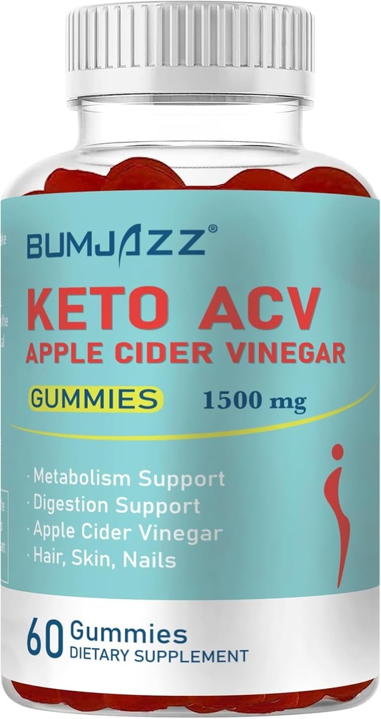 Keto ACV Gummies Boost Mаtabolism with Apple Cider Vinegar Keto Supplements - Gluten-Free - Formula for Men & Women - 1500mg - 60 Counts