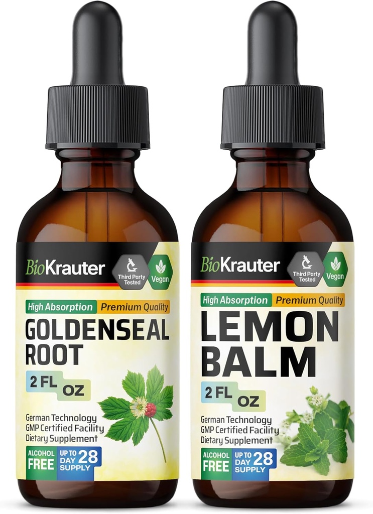 BIO KRAUTER Goldenseal Βάμμα 2 Fl. Oz. & Lemon Balm Βάμμα 2 Fl. Oz.