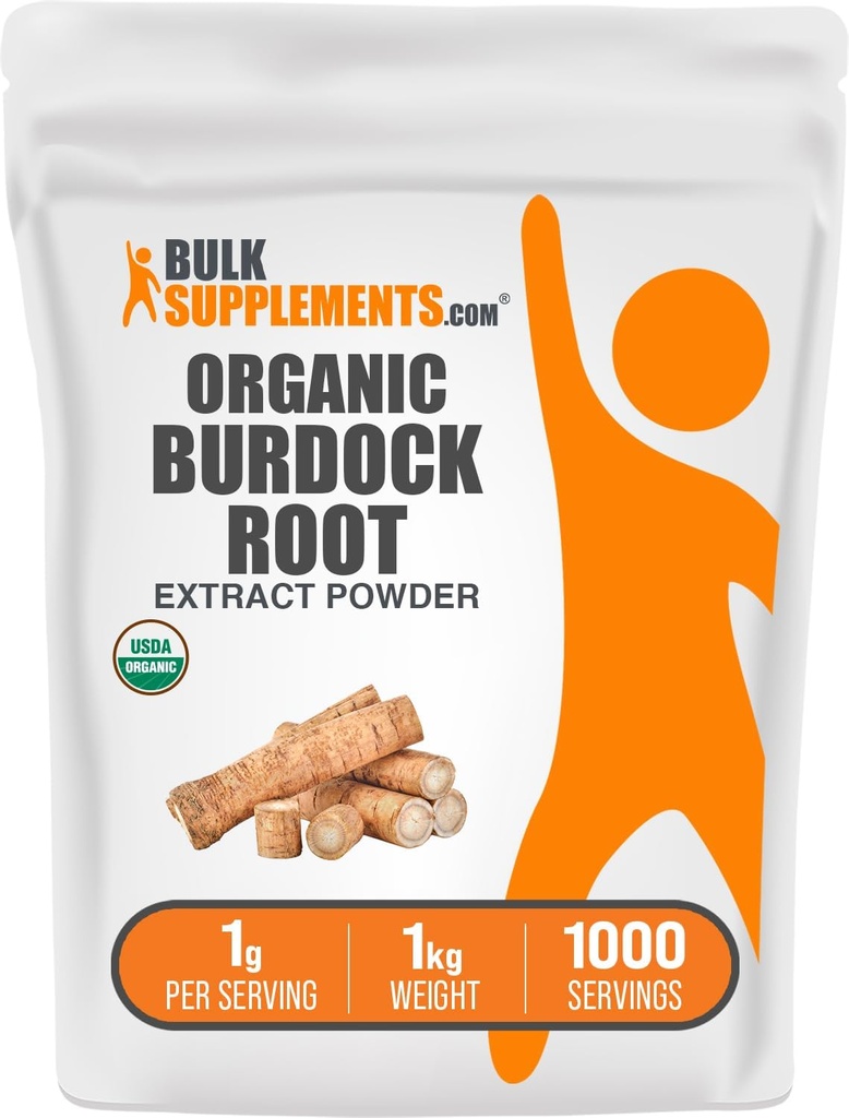 BulkSupplements.com Βιολογικό Burdock Root Extract σκόνη - Burdock Root Powder, Βότανο συμπλήρωμα - Vegan & Gluten Free, 1g ανά Σερβίρισμα, 1kg (2,2 λίβρες) (Pack of 1)