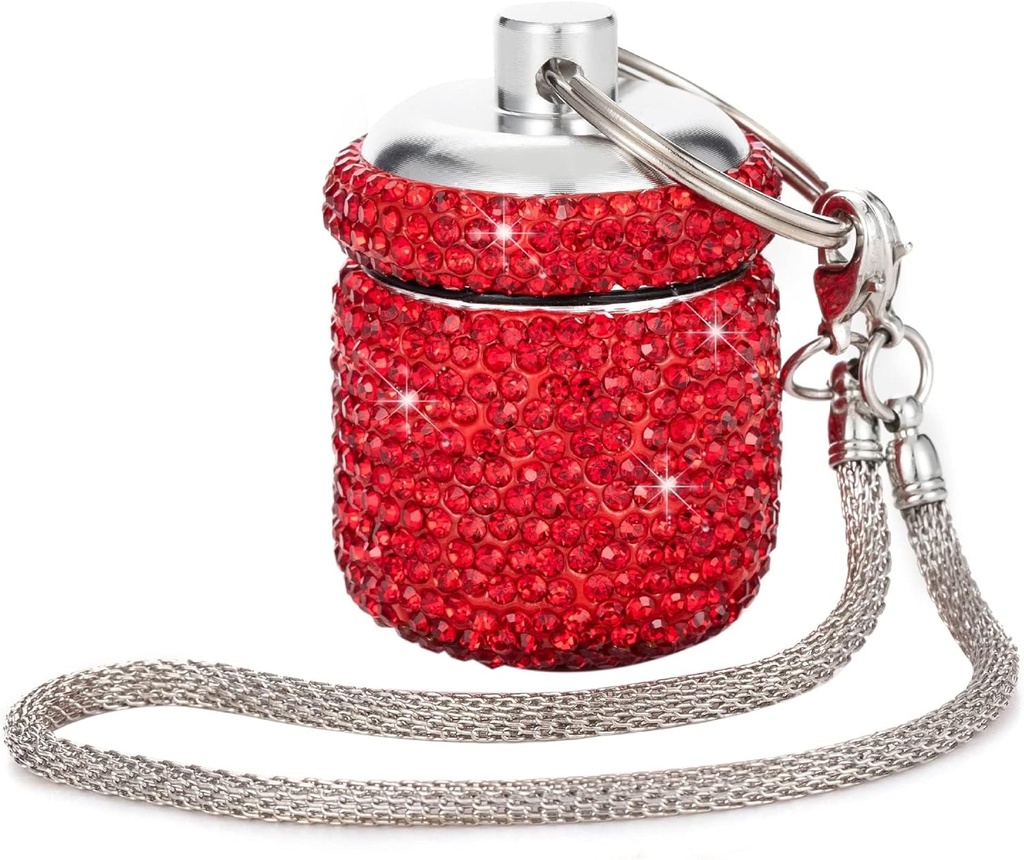 Μικρό κουτί χαρτοκιβωτίων Keychain χαριτωμένο μίνι χάπι Fob Fancy Pockets Pockets Container Vitamin Storage Organizer Keychain Kill θήκη κάτοχος για το συμπλήρωμα ιατρικής (κόκκινο)