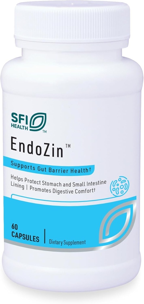 SFI Health Klaire Labs Endozin - Zinc Carnosine Complex with L-Glutamine to Support Intestinal Barrier Function, Hypoallergenic (60 Capsules)