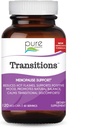 Pure Essence Labs Transitions Βιταμίνες για γυναίκες, Φυσική Εμμηνόπαυση Συμπλήρωμα ανακούφισης για την προώθηση της ισορροπίας ορμονών, μείωση καυτές αναλαμπές, Mood Swings & Night Sweats, 120 κάψουλες