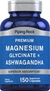 Piping Rock Magnesium Glycinate and Ashwagandha | 150 Capsules | Premium Complex Formula | Vegetarian Supplement | Non-GMO, Gluten Free