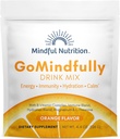GoMindfully Orange Super Calm Magnesium Powder Drink Mix για την ενυδάτωση, την αποκατάσταση, την ανοσία και την ενέργεια με ιχνοστοιχεία, βασικές βιταμίνες, L-Θεανίνη και B Βιταμίνη Complex