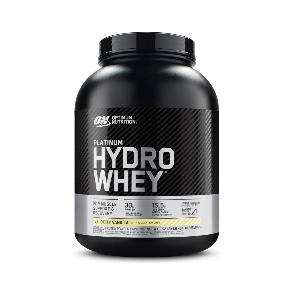 Optimum Nutrition Platinum Hydrowhey Protein Powder, 100% Hydrolyzed Whey Isolate Powder, Flavor: Velocity Vanilla, 3,5 Λίρες (Packaging May Vary)