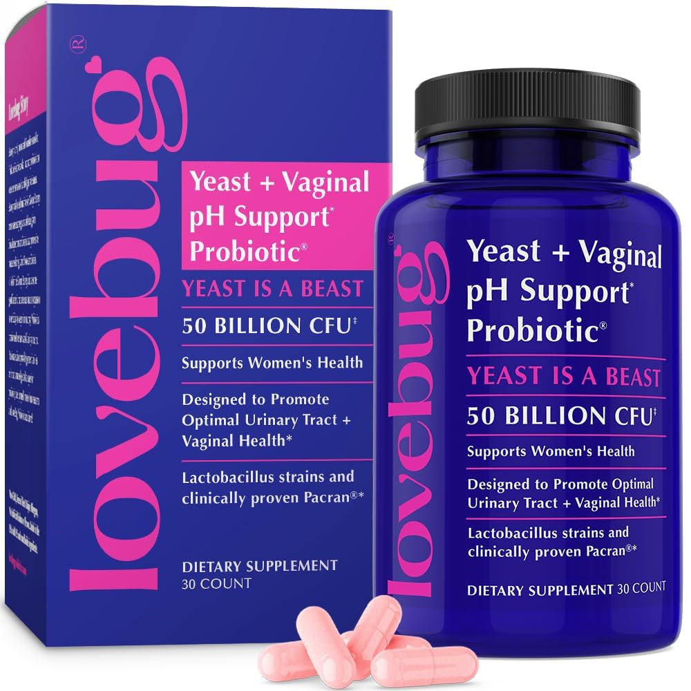 LOVBUG Probiotics for Women with Pancran® – Multi-Strain Probiotic Supporting UTI, BV, Odor & PH Balance - Κολπικά Probiotics for Women Intimate Flora & Digestive Health - 30 Κάψουλες