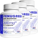 Κάψουλες Fenugreek, 2410 mg, 360 Servings, χάπια Fenugreek με BioPerine® για ανώτερη απορρόφηση, μη ΓΤΟ, Συμπληρώματα Εκχυλίσματος Χωρίς Γλουτένη, Fenogreco Capsulas