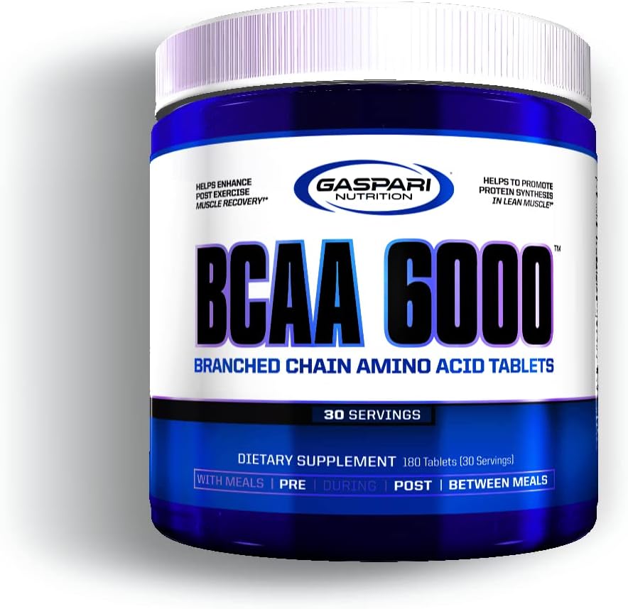 Gaspari Nutrition, BCAA 6000, Δισκία Αλυσιδωμένα με Αμινικό Οξύ, Μείωση της Μυικής Πονηρότητας και Κόπωση, Βελτιστοποίηση της Αεροβικής και Αναερόβιας Αθλητικής Απόδοσης (30 Services)