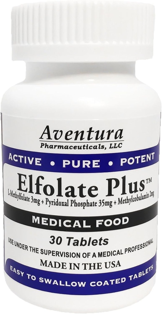 Plus® 3mg L- ethylfolate methyl folate methylfolate Medical Food Supplement Professional Strength Active Pure Poent 30 Tablets