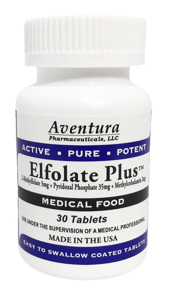 Plus® 3mg L- ethylfolate methyl folate methylfolate Medical Food Supplement Professional Strength Active Pure Poent 30 Tablets