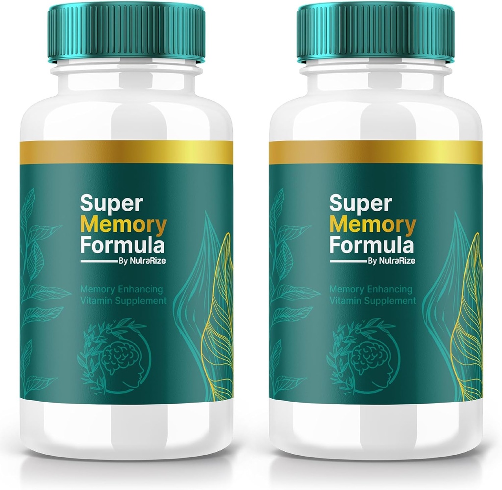 NutraRize (2 Pack) Super Formula μνήμης – Καθημερινές κάψουλες υποστήριξης με ένα ισορροπημένο μείγμα για εστίαση, εγρήγορση, και Everyday Sharpness 