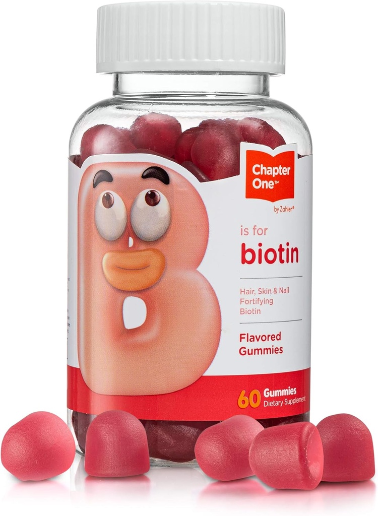 Κεφάλαιο Zahler One Biotin Gummies, δέρμα μαλλιών και νυχιών Fortifying Biotin, Certified Kosher, 60 γεύσεις Gummies