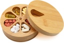 Medicine Organizer Wood Daily Weekly, Travel Pill Organizer and Pill Holder, Vitamin Medicine Pill Organizer Case Box, Pill Box Day, Βελτιωμένο Σχεδιασμός με Ημέρες της Εβδομάδας και Solid Ξύλο Lid