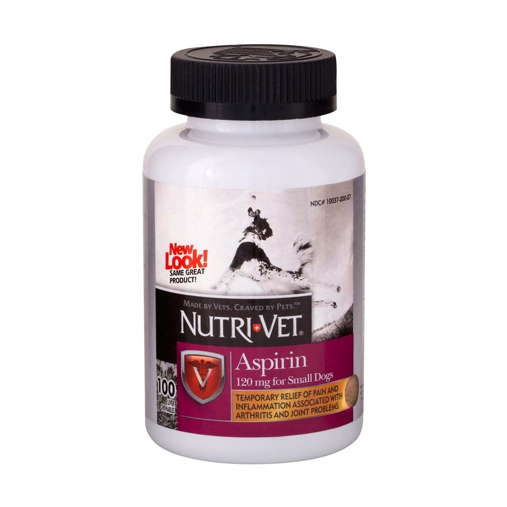 Nutri- Vet Ασπιρίνη για Σκύλους Μικροί Σκύλοι Κάτω των 50 lbs - 100 Count (120 mg) - Συσκευασία των 2