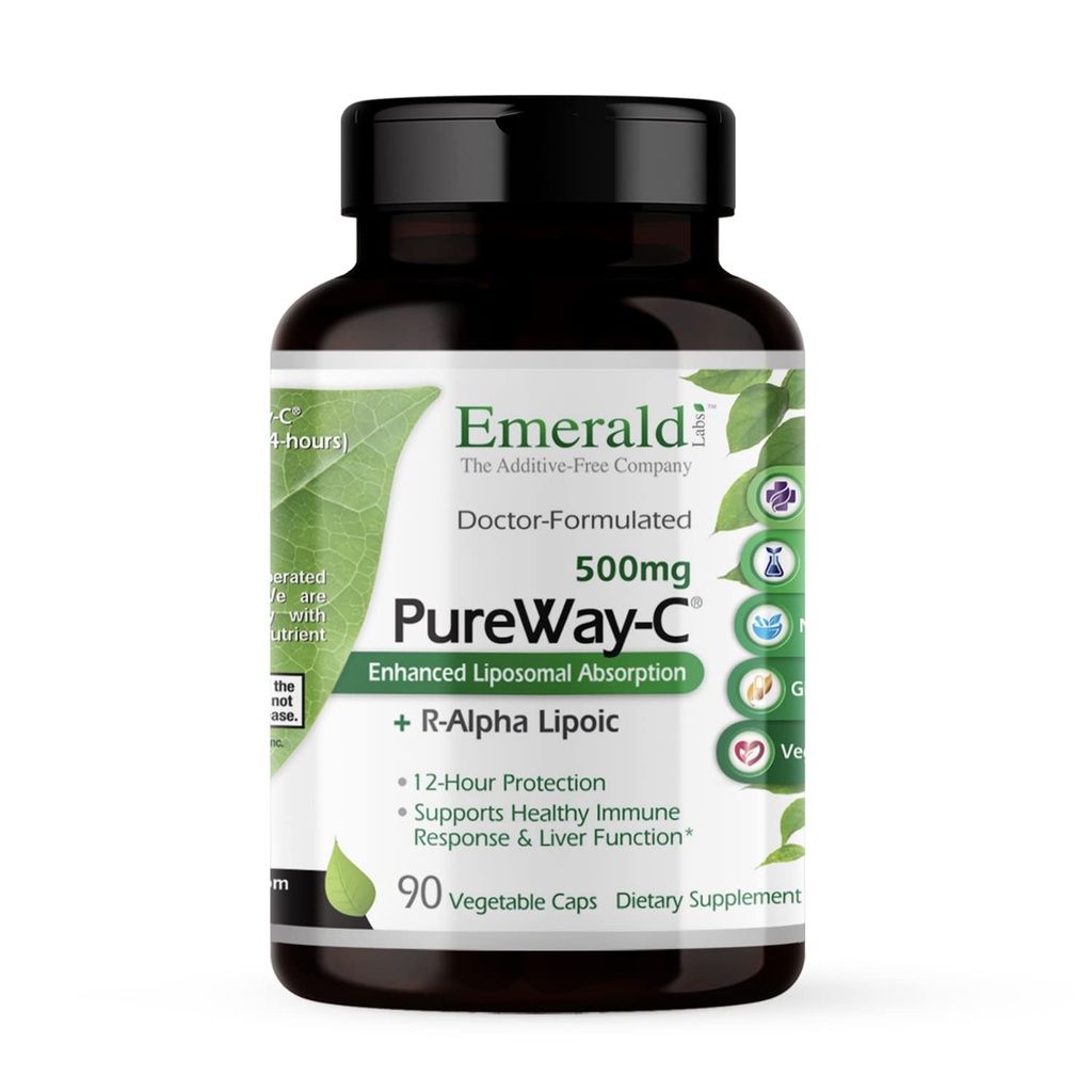 EMERALD LABS PureWay-C - Συμπλήρωμα στήριξης του ήπατος και του ανοσοποιητικού με R-Alpha Lipoic Acid* - Fast-Absorbing Vitamin C - 90 κάψουλες λαχανικών (45-Ημέρα προσφοράς)