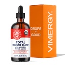 Vimergy Total Immune Blend* Liquid Supplement, 57 Servings Fast-Absorbing Immune Support – All-Season, Zinc, Thyme and Mullein Drops Non-GMO, Vegan, USDA Organic, Υποστήριξη Ανοσίας για Ενήλικες (115 mL)