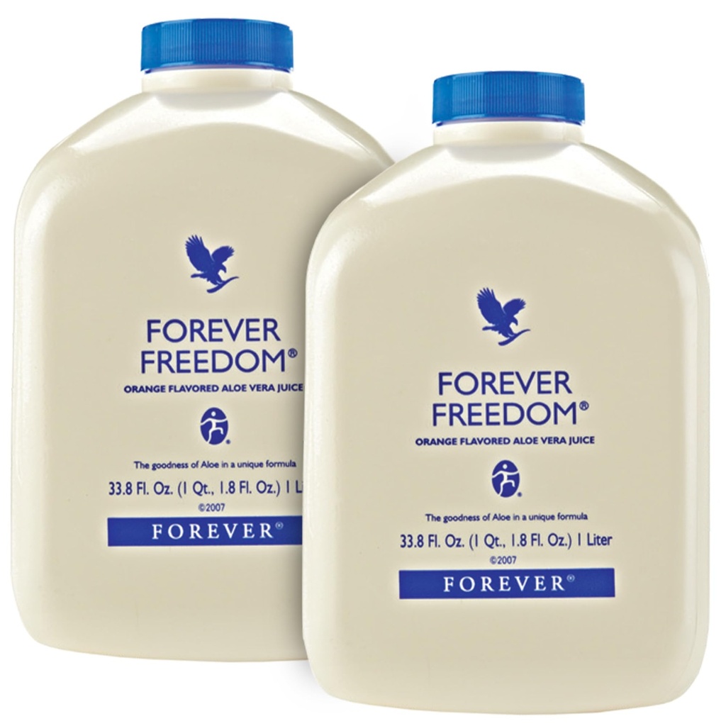 Forever Living - Forever Freedom - Joint Support with Aloe Vera, Glucosamine and Chondroitin - Orange Flavor - Gluten-Free - 33.8 fl oz (2-Pack)