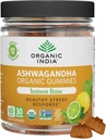 ORGANIC INDIA Ashwagandha Gummies for Men & Women - Stress Supplement, KSM-66 Ashwagandha Root, Extra Strength, Calm Chews, Vegan, Non-GMO - Lemon Lime, 60 Gummies