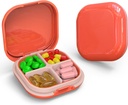 Daily Pill Organizer 4 Διαμερίσματα, Μικρό κουτί χάπια Φορητή θήκη ταξιδιών, Mini Pill Container για Pocket Purse, Compact Travel Medicine Organizer για βιταμίνη, Cod Liver Oil, Συμπλήρωμα (Pink)
